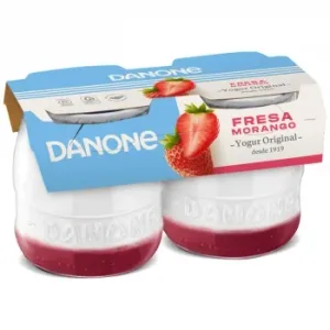 Yogur con Fresas Danone Original Pack de 2 Unidades de 130 G.