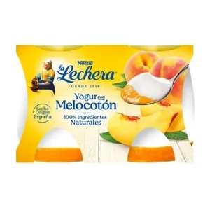 Yogur con Melocotón Nestlé la Lechera Pack de 2 Unidades de 125 G.