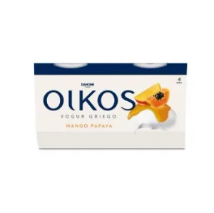Yogur con Papaya y Mango Danone Oikos Pack de 4 Unidades de 110 G.