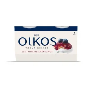 Yogur con Pastel, Galleta y Arándanos Danone Oikos Pack de 4 Unidades de 110 G.