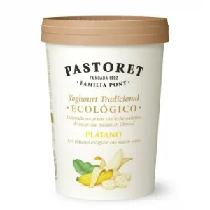 Yogur de Plátano Ecológico Pastoret sin Gluten 500 G.