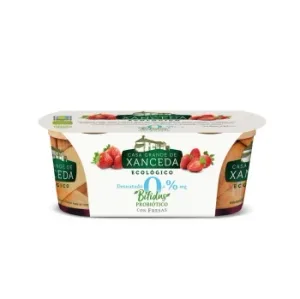 Yogur Desnatado con Fresas Ecológico Casa Grande de Xanceda sin Gluten Pack de 2 Unidades de 125 G.