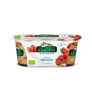 Yogur Estilo Griego con Fresas Ecológico Casa Grande de Xanceda sin Gluten Pack de 2 Unidades de 125 G.