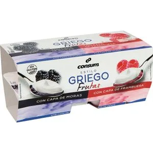 Yogur Griego con Capa Mora - Frambuesa 4 X 125 Gr