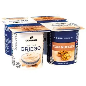 Yogur Griego con Nueces Azucarado 4 X 125 Gr