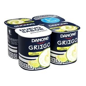Danone Yogur Griego con Sabor a Lima-limón y con un 30% Menos de Grasa 4 X 110 G 440 G
