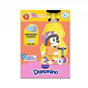 Yogur Líquido de Fresa y Plátano Danone Danonino Pack de 4 Bolsitas de 70 G.