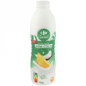 Yogur Liquido de Piña y Coco Carrefour Classic´ sin Gluten 1000 G.