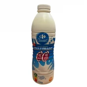 Yogur Líquido Desnatado Edulcorado sin Azúcar Añadido Carrefour Classic sin Gluten 1 Kg.