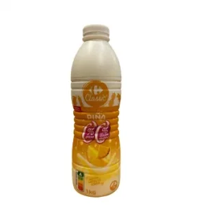 Yogur Liquido Desnatado Piña sin Azúcar Añadido Carrefour Classic´1 Kg.