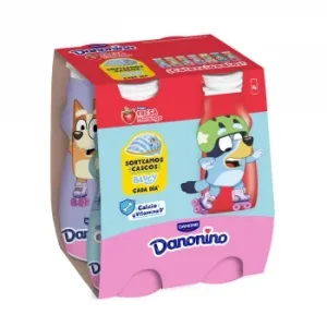 Yogur Líquido Sabor Fresa Danone Danonino Pack de 4 Unidades de 100 G.