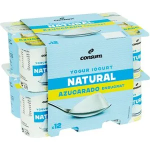 Yogur Natural Azucarado Pack de 12 Unidades 12 X 125 Gr