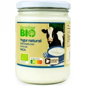 Yogur Natural de Leche de Vaca Ecológica Carrefour Bio 420 G.