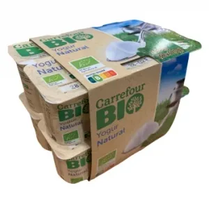 Yogur Natural Ecológico Carrefour Bio Pack de 12 Unidades de 125 G.