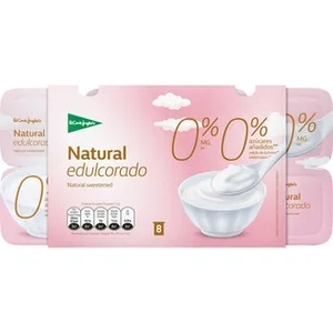 Yogur Natural Edulcorado Desnatado 0% M.g. 0% Azúcares Añadidos Pack 8  el Corte Ingles 125 G