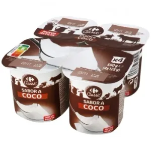 Yogur Sabor Coco Carrefour Classic' Pack de 4 Unidades de 125 G.