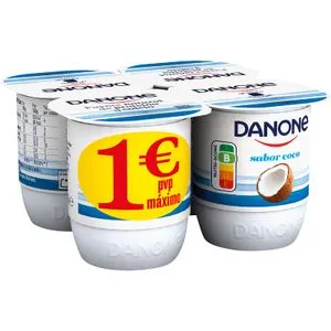 Yogur Sabor Coco Pack de 4 Unidades 4 X 120 Gr