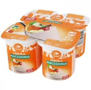 Yogur Sabor Macedonia Carrefour Classic' Pack de 4 Unidades de 125 G.