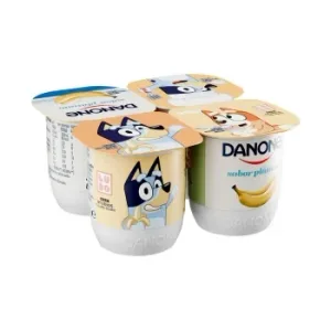 Yogur Sabor Plátano Danone sin Gluten Pack de 4 Unidades de 120 G.