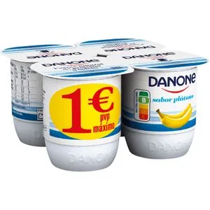 Yogur Sabor Plátano Pack de 4 Unidades 4 X 120 Gr