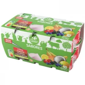 Yogur Sabores Carrefour Classic´ sin Gluten Pack de 16 Unidades de 125 G.