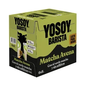 Yosoy Barista Bebida Vegetal de Avena con Té Verde Matcha sin Aditivos 6 X 1 L. 6000 ML