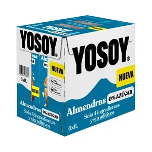 Yosoy de Pascual Bebida Vegetal de Almendras sin Azúcar 6 X 1 L. 6000 ML