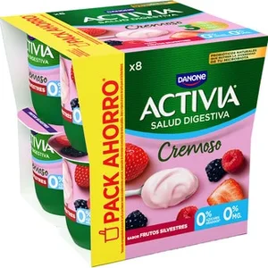 Zero Bífidus Cremoso Sabor Frutos Silvestres Desnatado 0% M.g 0% Azúcares Añadidos Pack 8 Pack Ahorro Danone Activia 115 G