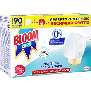 Zero Insecticida Volador Eléctrico Líquido Antimosquitos Común y Tigre Aparato + Recambio Gratis Bloom 1 Unidad