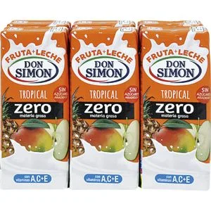 Zumo de Frutas y Leche Sabor Tropical Zero P-6 6 X 200 Ml