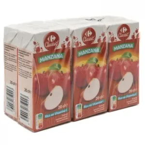 Zumo de Manzana Carrefour Classic Pack de 6 Briks de 20 Cl.