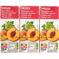 Zumo de Melocotón, Uva y Manzana Eroski, Pack 6x20 Cl
