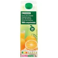 Zumo de Naranja sin Pulpa Eroski, Brik 1 Litro