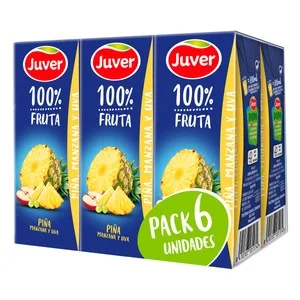 Juver Zumo de Piña, Uva y Manzana Juver Brick 6 Uds X 20 Cl. 1200 ML