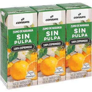 Zumo Exprimido Naranja sin Pulpa - Minibrik 3 X 0,2 L