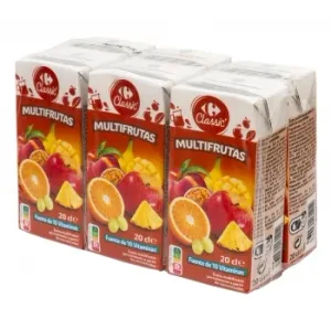 Zumo Multifrutas Carrefour Classic Pack de 6 Briks de 20 Cl.